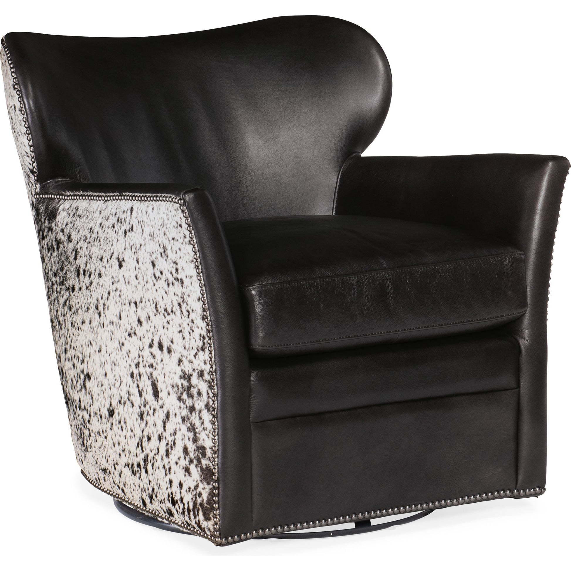 Kato Swivel Chair by Hooker Furniture. Made from leather in a traditional style.