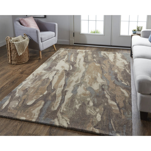 Amira Transitional Rug - 8632F by Feizy in brown, gray, tan. Made from wool in a unique style.