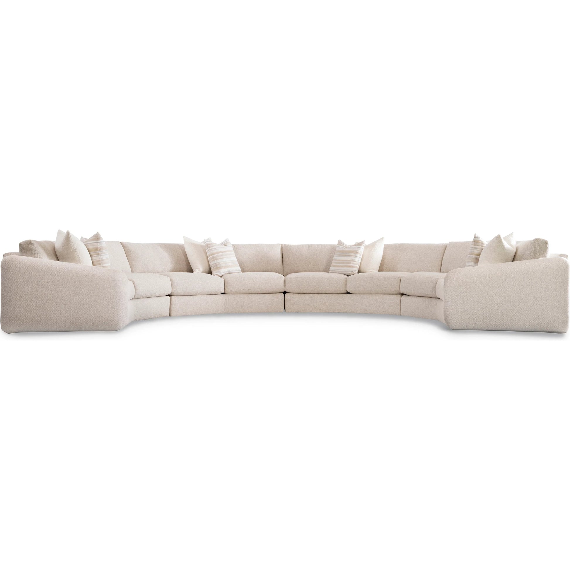 Soleil Fabric Sectional by Bernhardt in beige. Made from fabric, polyfoam core, virgin polyester fibers, waterfowl feathers, waterfowl down in a transitional style.