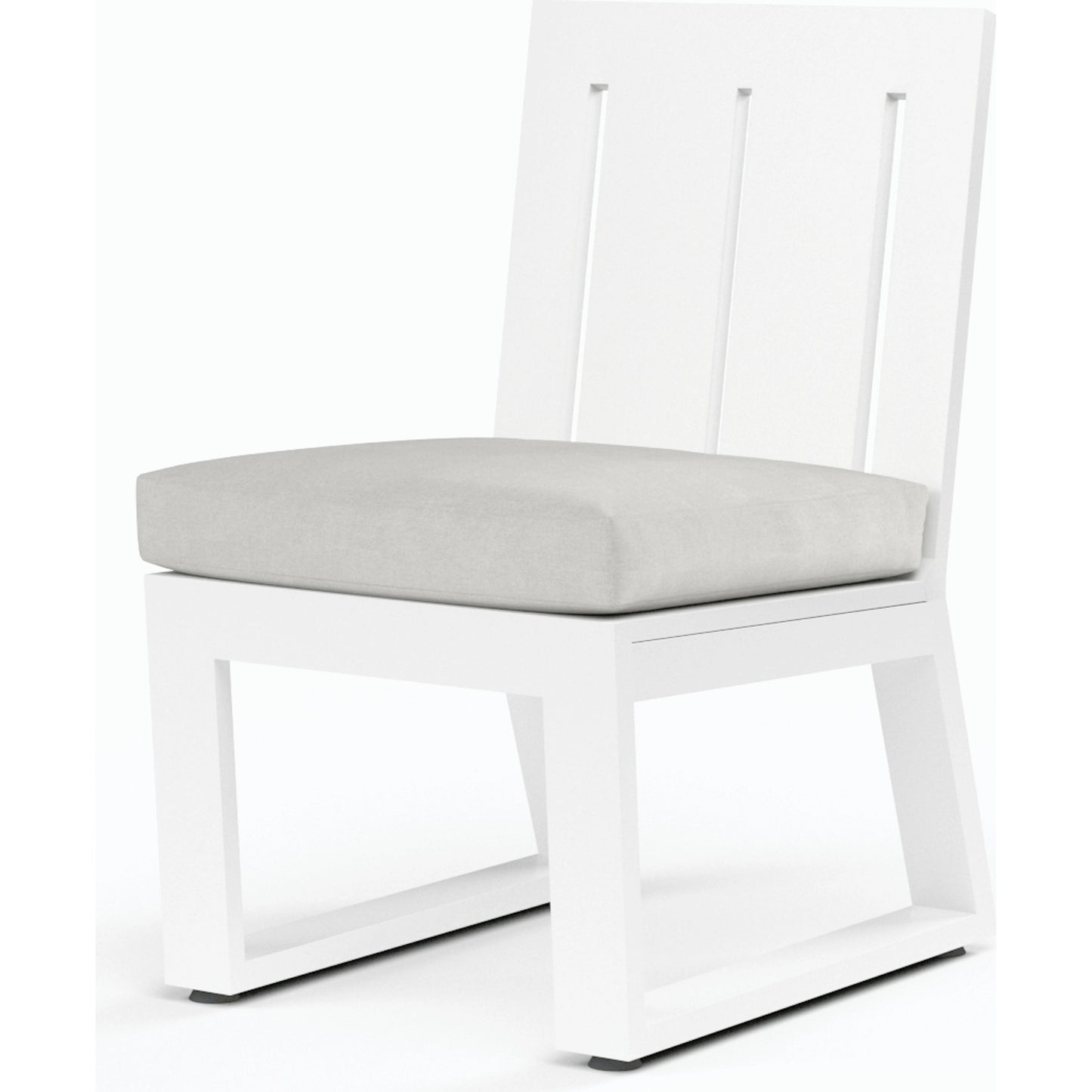 004 SI-2167132 | Additional Silo | Newport Outdoor Dining Chair by Sunset West in frost. Made from aluminum in a modern style.