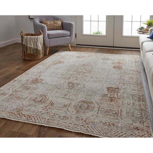 Kaia Transitional Rug - 39GKF by Feizy in tan, ivory, orange. Made from unique in a unique style.