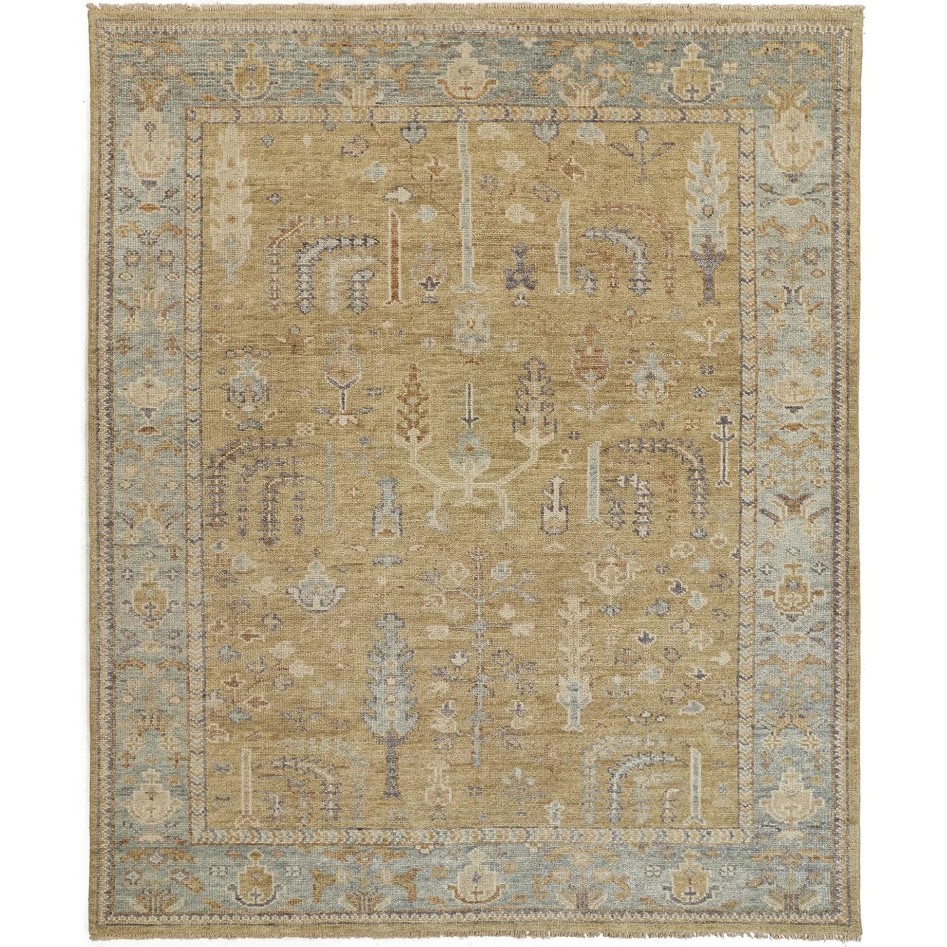 Carrington Traditional Oriental Rug - 6501F by Feizy in gold, blue, gray. Made from wool in a unique style.