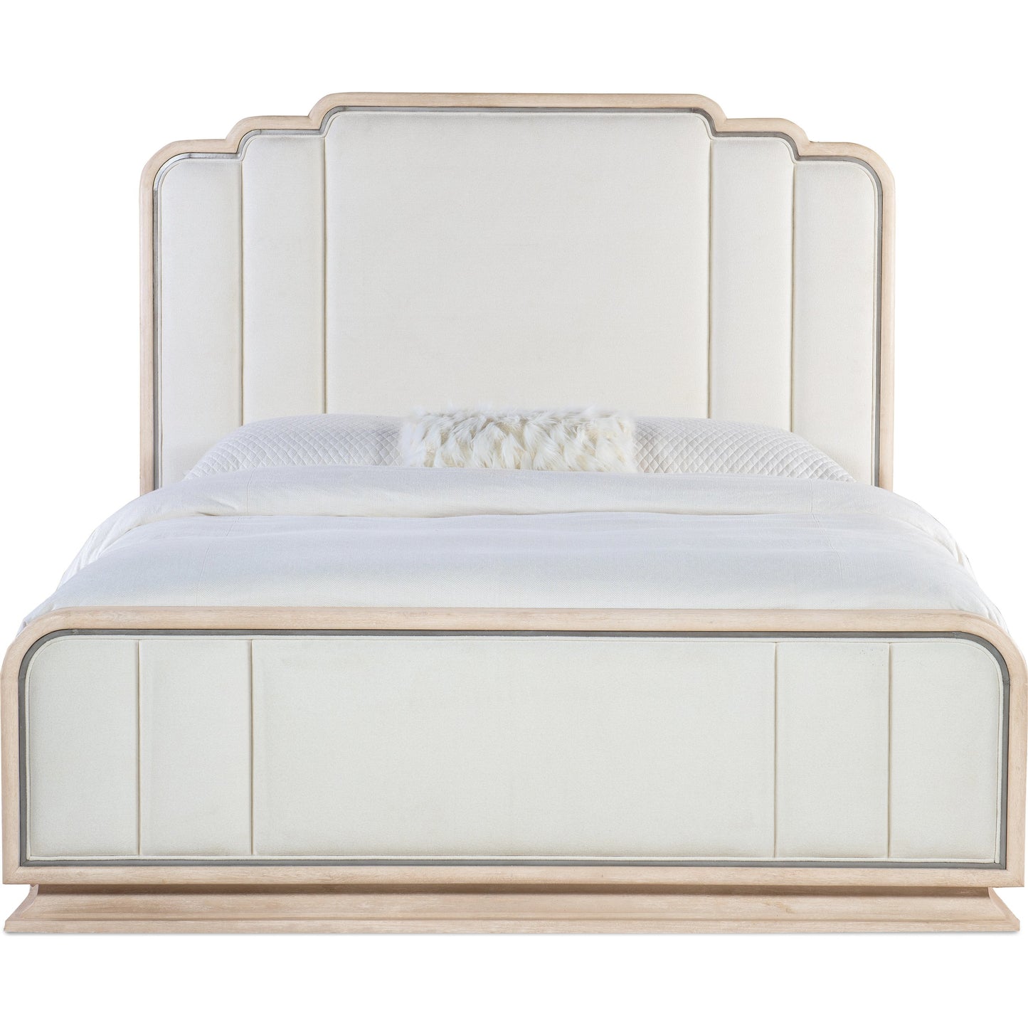 001 SI-2028952,SI-2028953 | Additional Silo | Nouveau Chic Upholstered Bed by Hooker Furniture in polished pearl and sandstone. Made from oak veneers, fabric in a modern style.