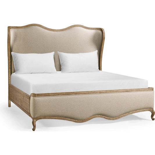 001 SI-2334495 | Primary Silo | Echo Canyon Upholstered Bed by Jonathan Charles in faded oak. Made from oak, fabric in a unique style.