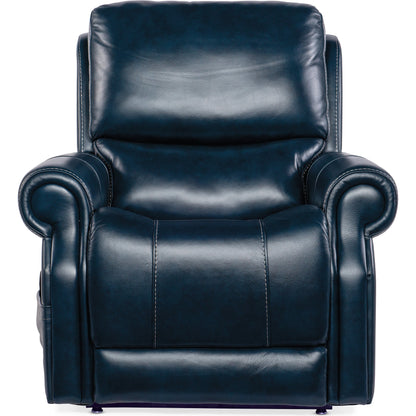 Eisley Power Recliner by Hooker Furniture in sorrento night seas. Made from leather in a traditional style.