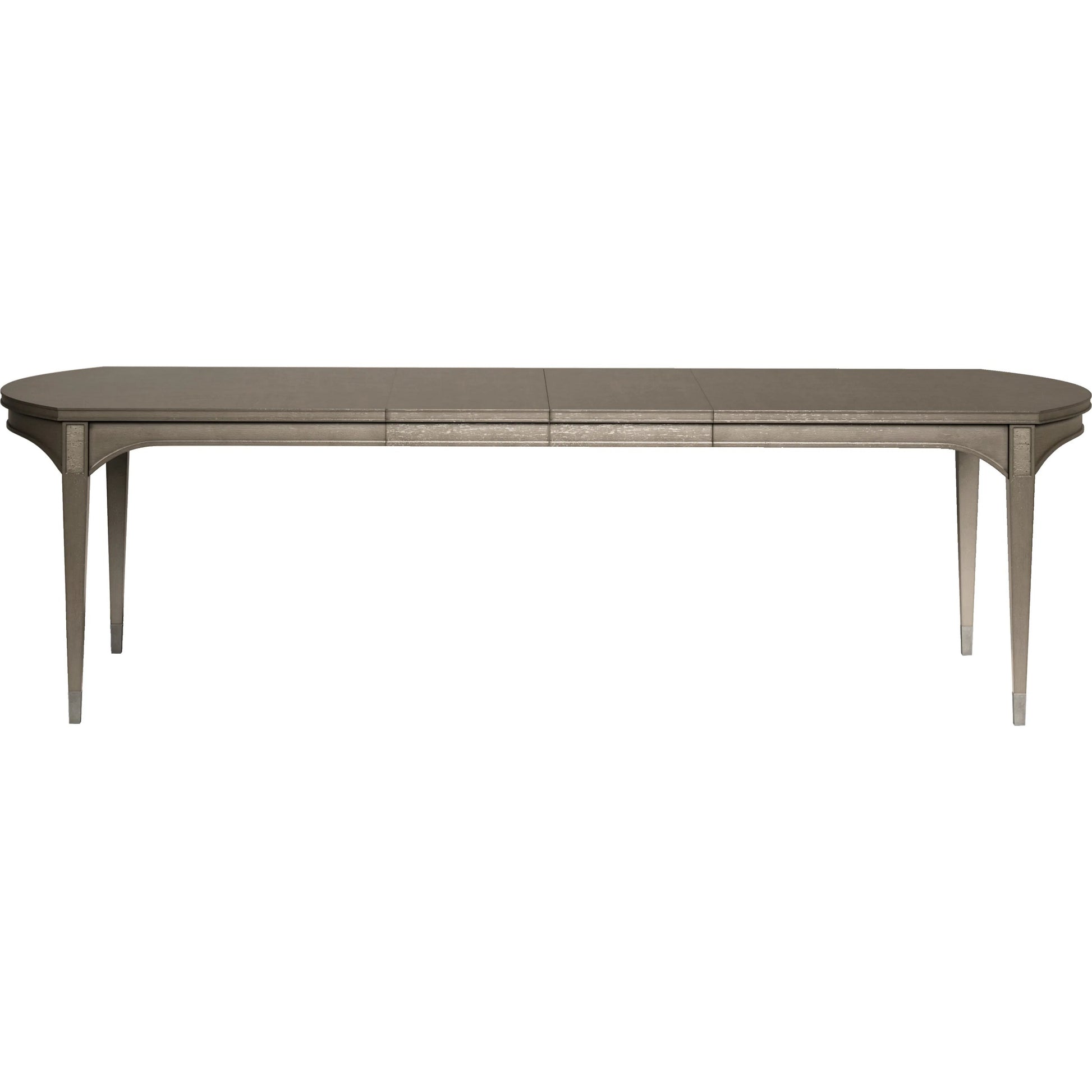 Cove Rectangular Dining Table by A.R.T. Furniture in grey and mica. Made from rubberwood solids, primavera veneer, metal in a traditional style.