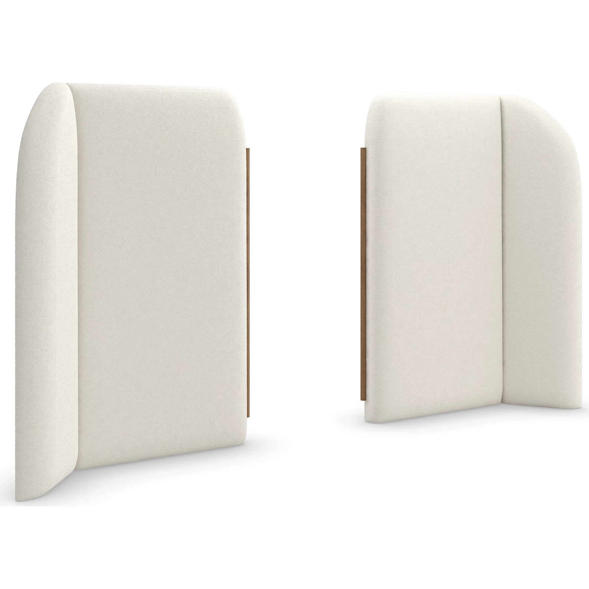 Malta Upholstered Bed Panels by Caracole in toasted pecan. Made from asian hardwood in a modern style.