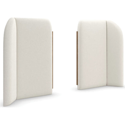 Malta Upholstered Bed Panels by Caracole in toasted pecan. Made from asian hardwood in a modern style.