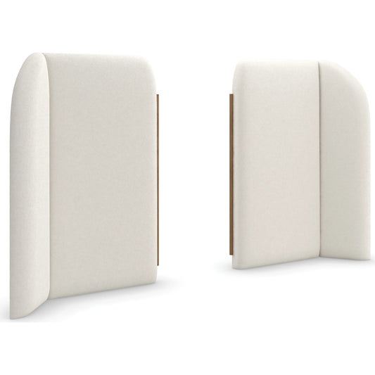 Malta Upholstered Bed Panels by Caracole in toasted pecan. Made from asian hardwood in a unique style.
