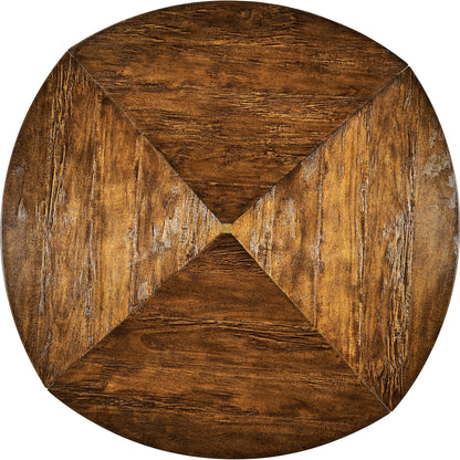 Casual Accents Country Walnut Round Extendable Dining Table 59" by Jonathan Charles in brown and country farmhouse walnut. Made from acacia in a traditional style.