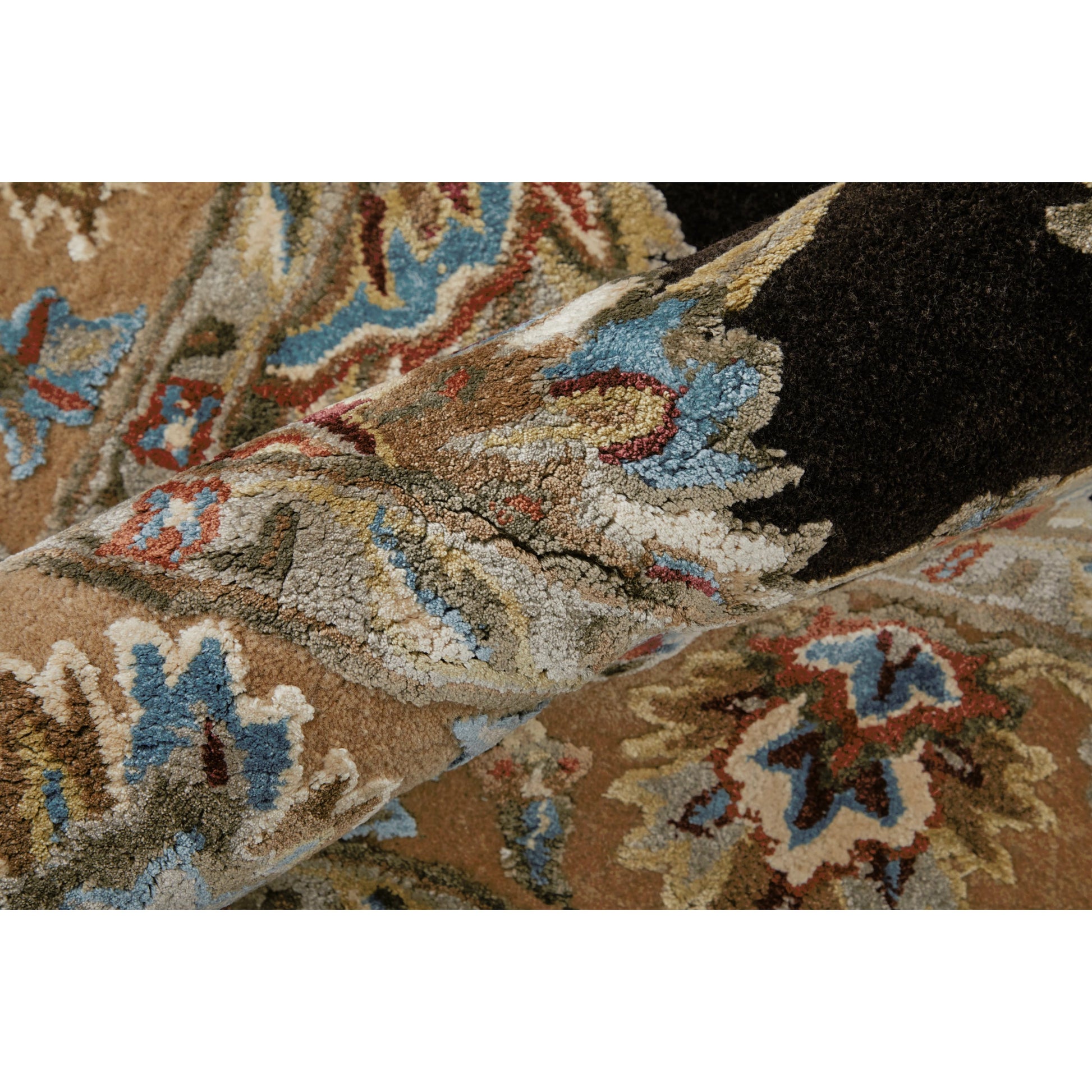 Prescott Traditional & Botanical Rug - 8938F by Feizy in brown, tan, orange. Made from viscose, wool in a unique style.