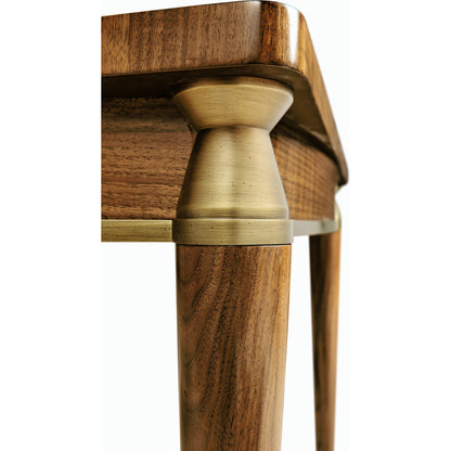 Toulouse Desk by Jonathan Charles in toulouse walnut. Made from walnut quarter figured veneer in a modern style.