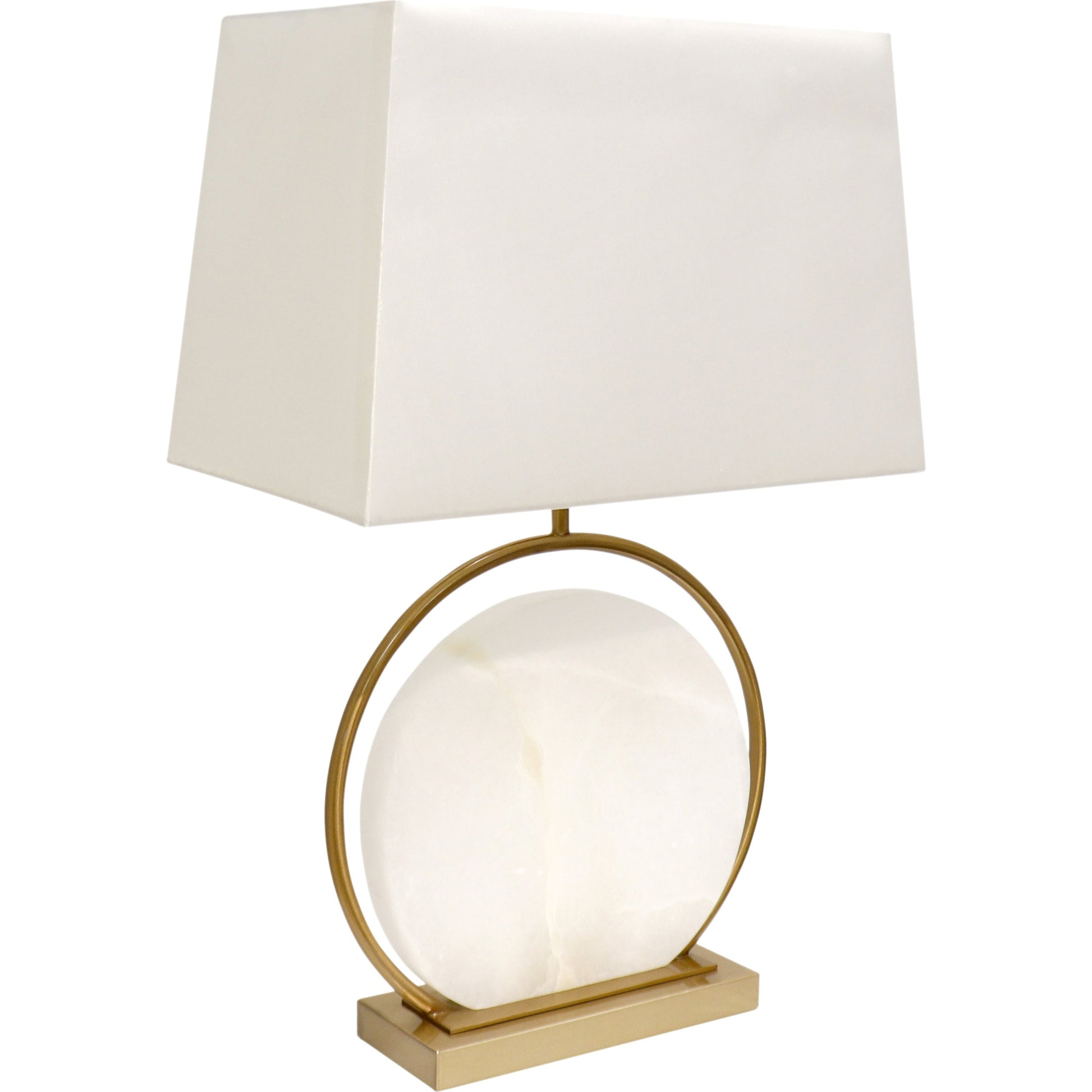 Sphere Table Lamp by Pasargad Home in gold and white, gold. Made from metal, marble in a transitional style.