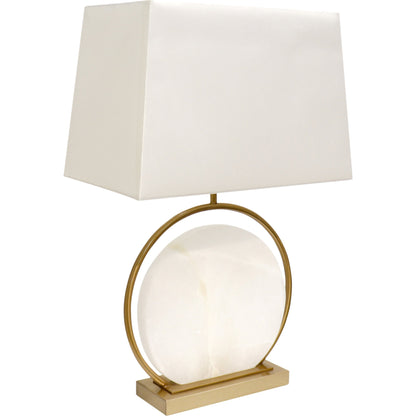 Sphere Table Lamp by Pasargad Home in gold and white, gold. Made from metal, marble in a transitional style.