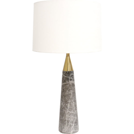 Marble Radiance Table Lamp by Pasargad Home in gold and gray. Made from marble in a transitional style.