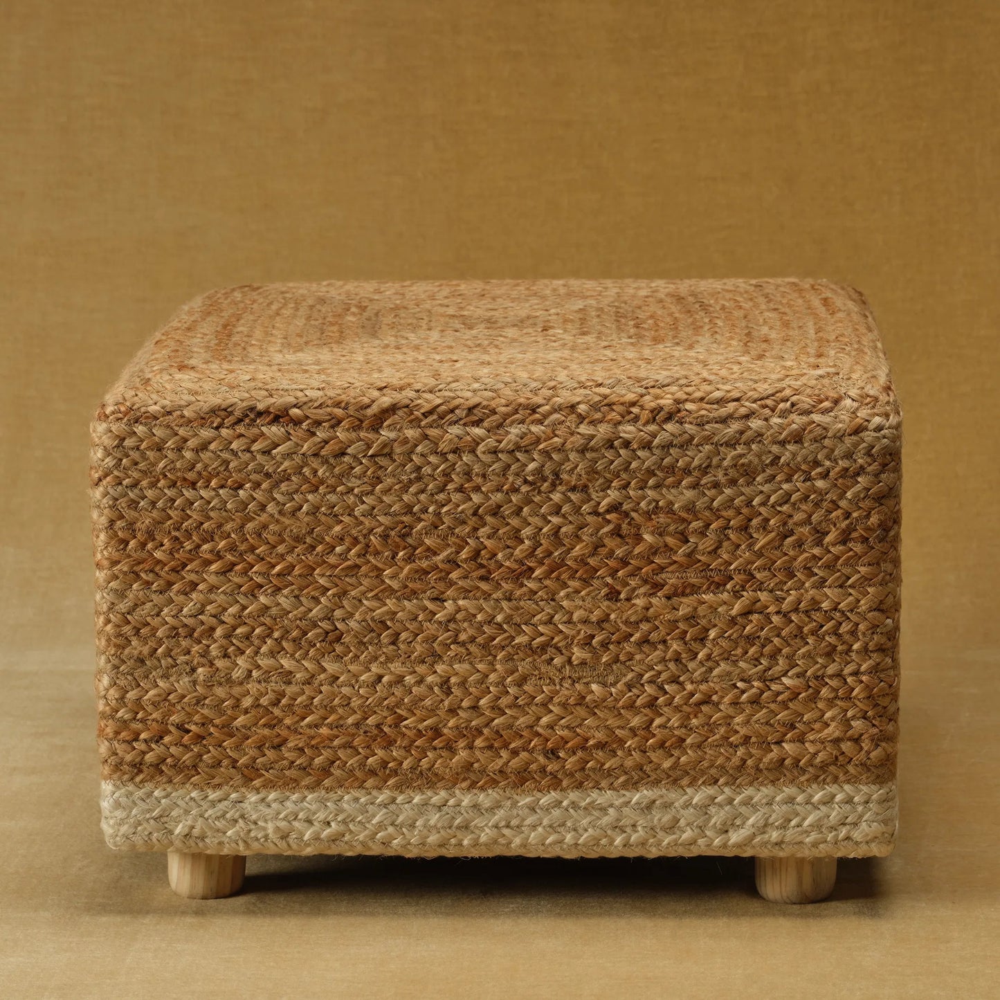 004 SI-2077393 | Lifestyle | Saba SAA24 Pouf by Jaipur Living in tan, beige. Made from 100% jute fiber in a rustic style.