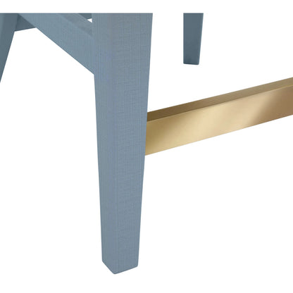 Sadie Curved Counter Stool by Worlds Away. Made from solid wood, mdf, linen, foam, metal in a eclectic & global style.