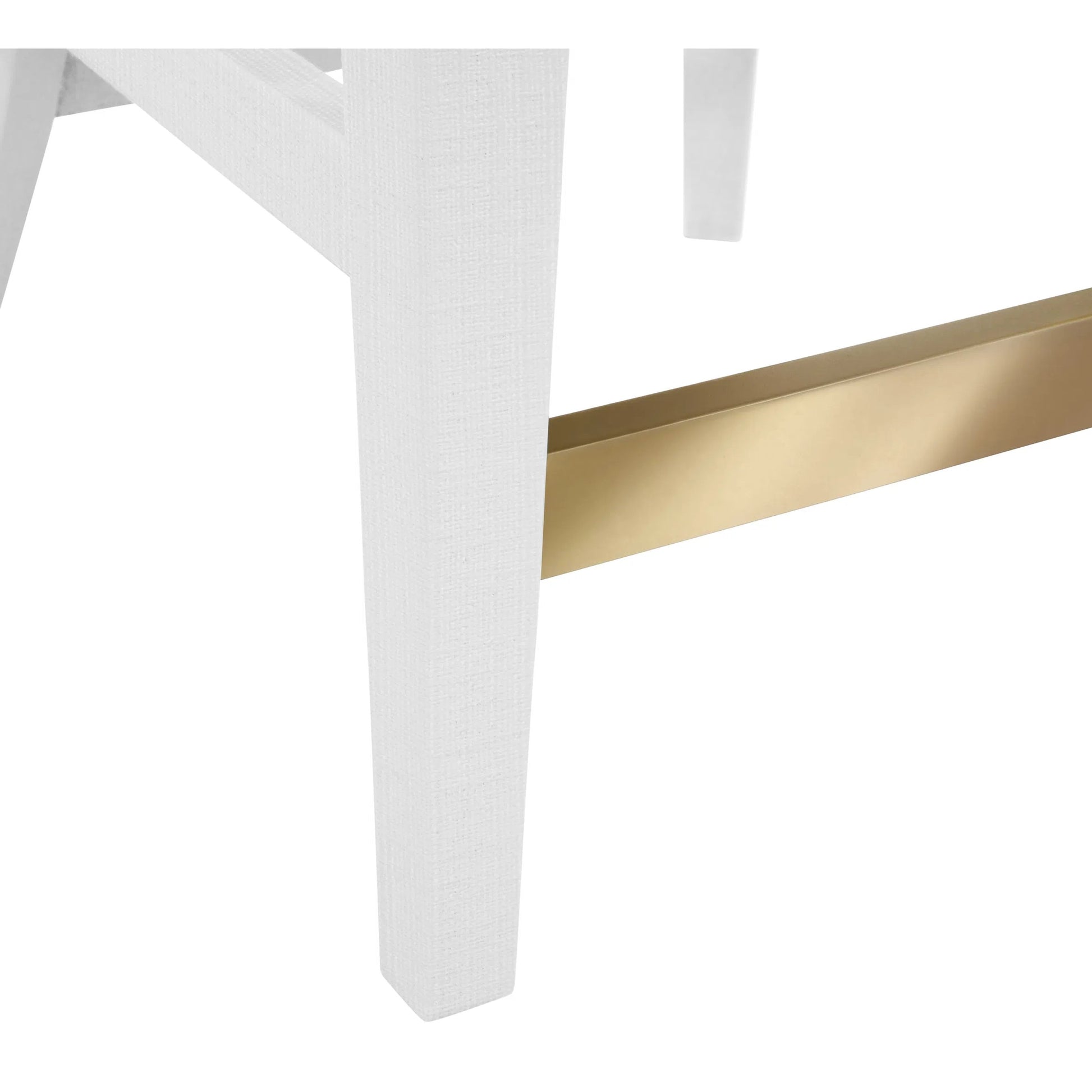Sadie Curved Counter Stool by Worlds Away. Made from solid wood, mdf, linen, foam, metal in a eclectic & global style.