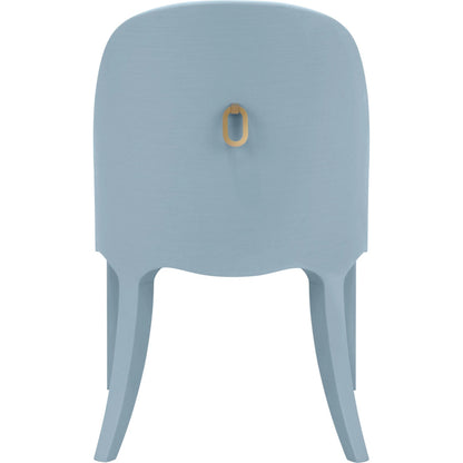 Sadie Curved Dining Chair by Worlds Away. Made from solid wood, mdf, linen, foam in a unique style.