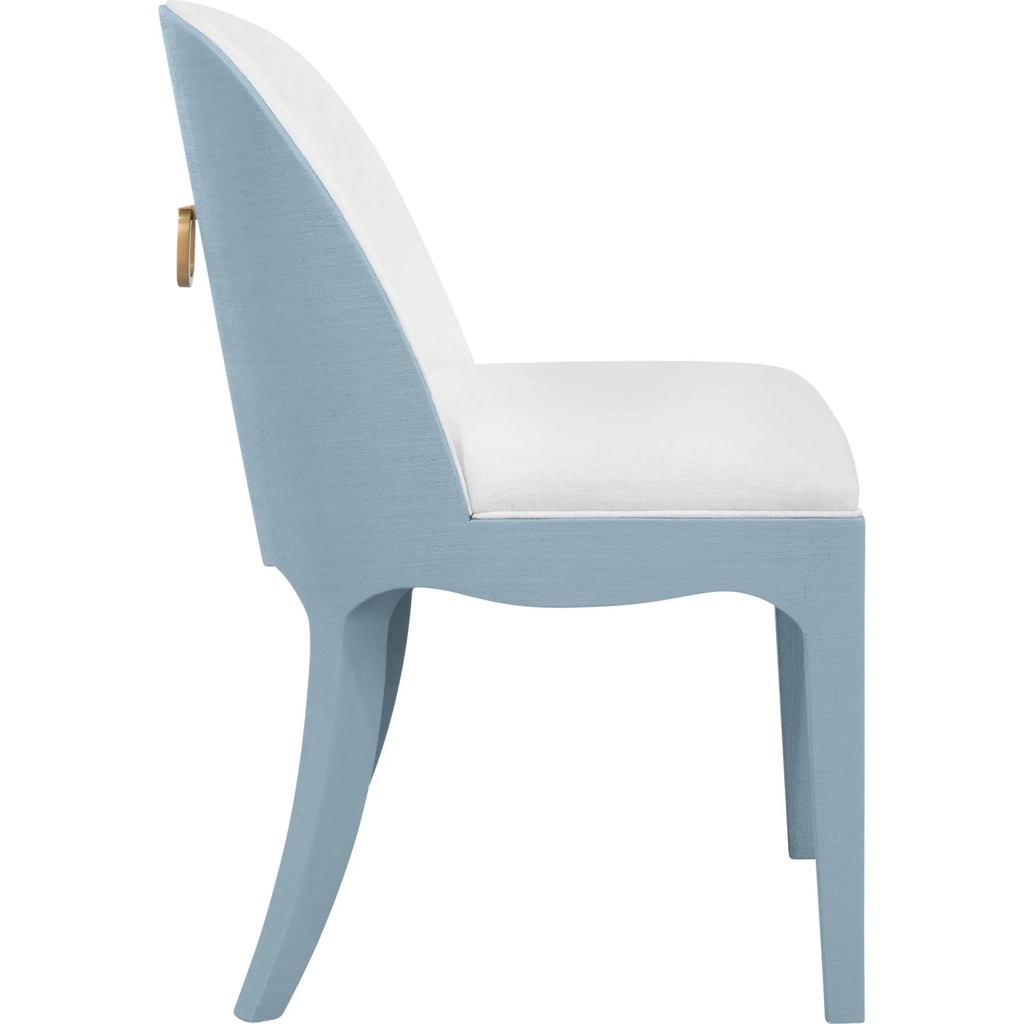 005 SI-2461340 | Additional Silo | Sadie Curved Dining Chair by Worlds Away. Made from solid wood, mdf, linen, foam in a unique style.