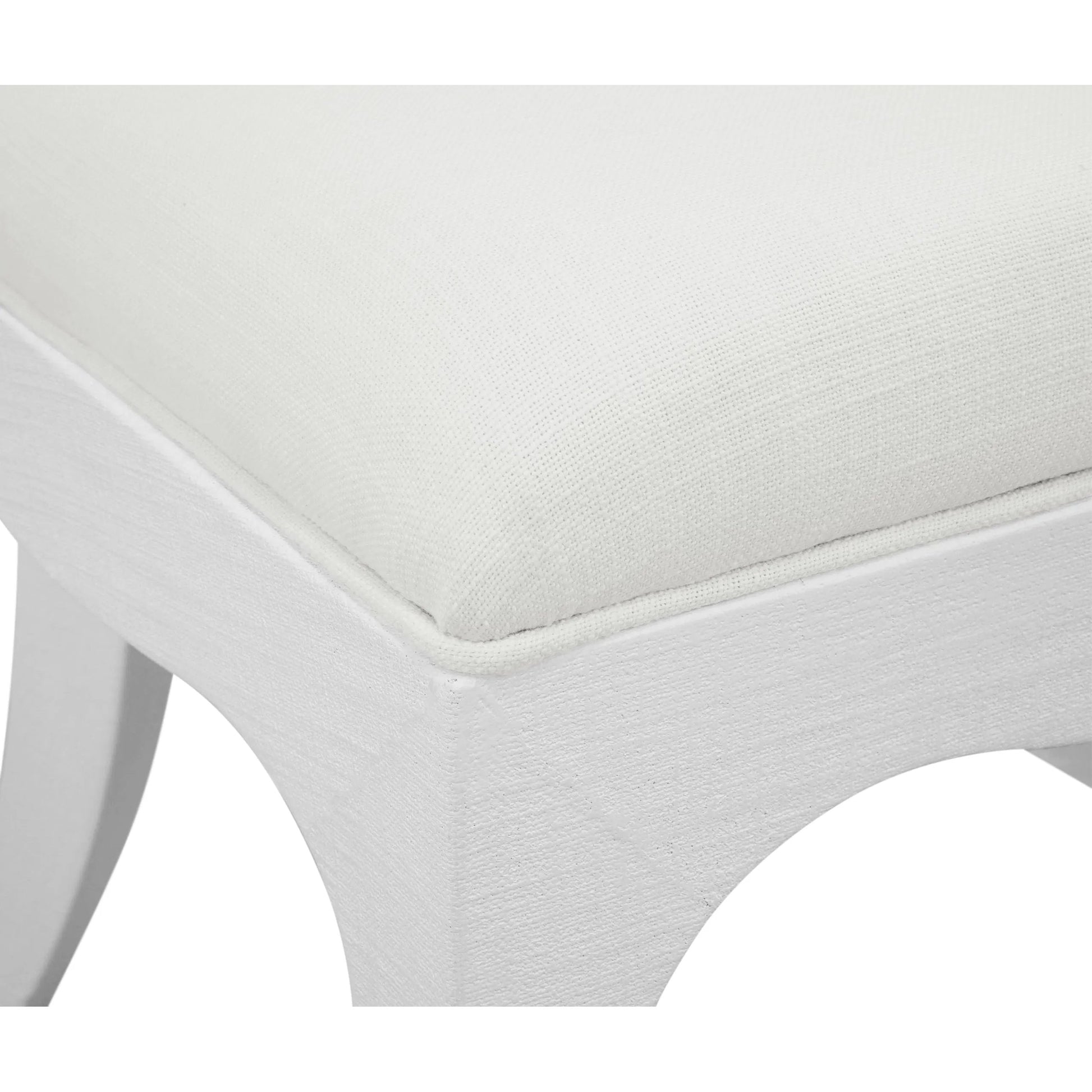 Sadie Curved Dining Chair by Worlds Away. Made from solid wood, mdf, linen, foam in a unique style.