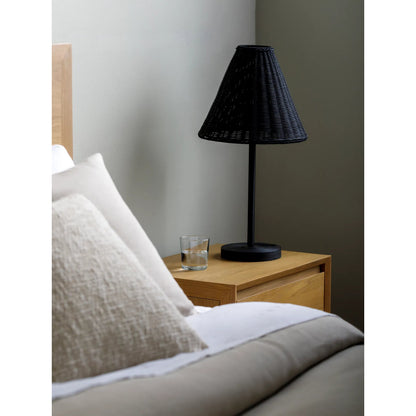 Safe Accent Table Lamp by Livabliss in black and hand painted. Made from iron, resin, rattan in a rustic style.