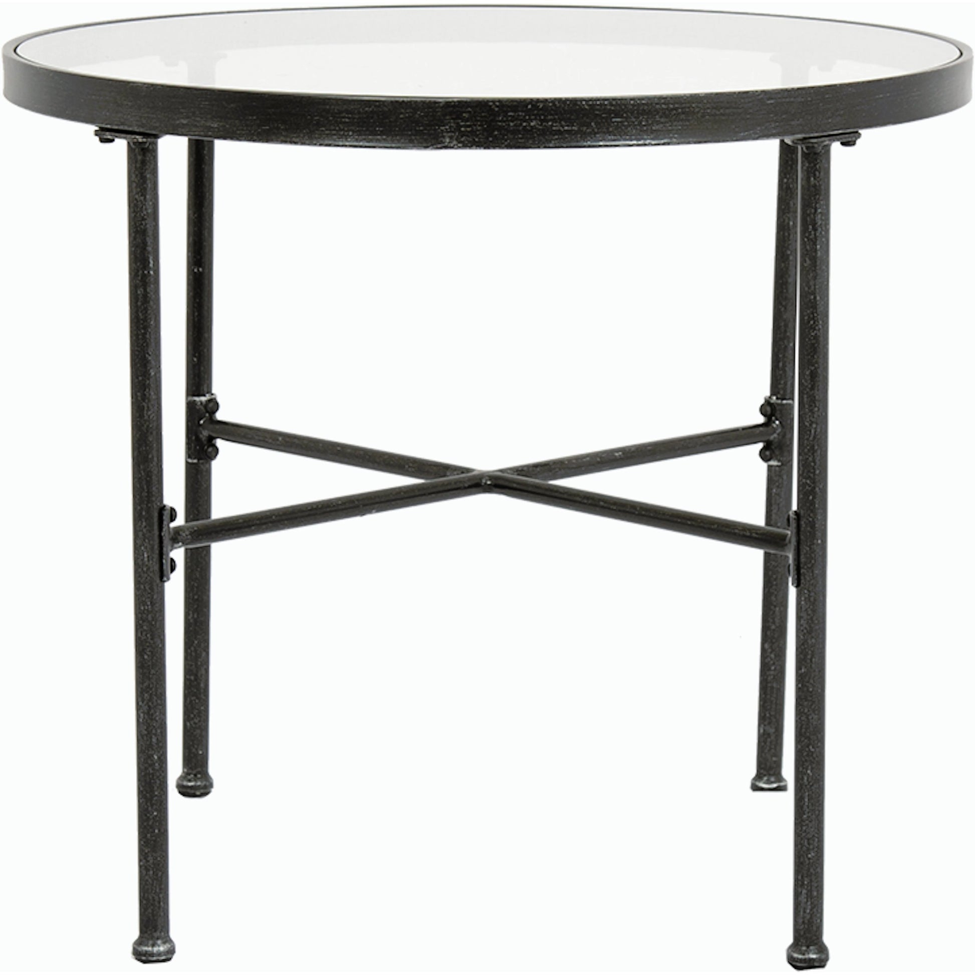 Provence Outdoor Bistro Table by Sunset West in pewter. Made from wrought iron in a modern style.