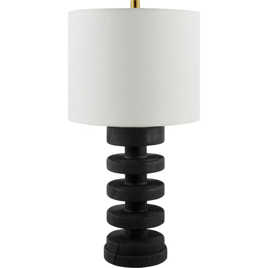 Sagy Accent Table Lamp by Livabliss in plated, painted. Made from resin, linen, polyester, steel in a unique style.