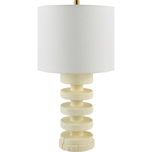 Sagy Accent Table Lamp by Livabliss in plated, painted. Made from resin, linen, polyester, steel in a unique style.