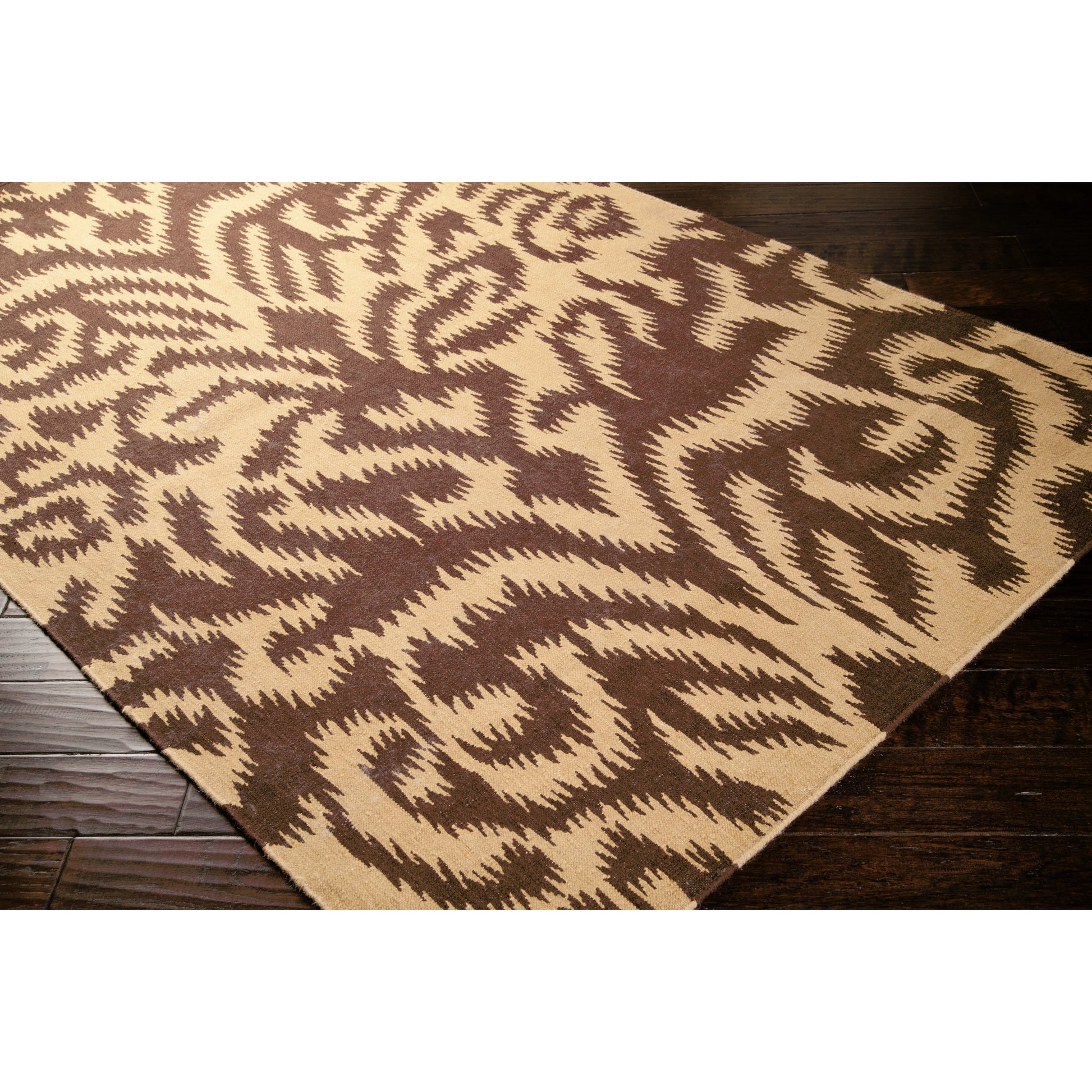 Sag Harbor SAG-1010 Indoor/Outdoor Rug by Surya in mustard, dark brown. Made from 100% wool in a unique style.