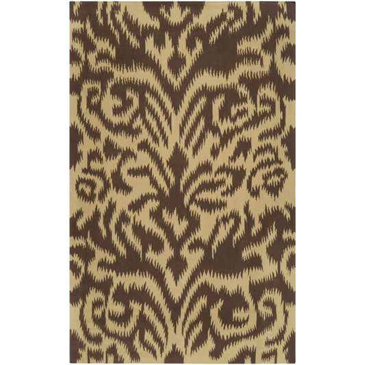 Sag Harbor Rug - 1567 by Surya in mustard, dark brown. Made from 100% wool in a unique style.