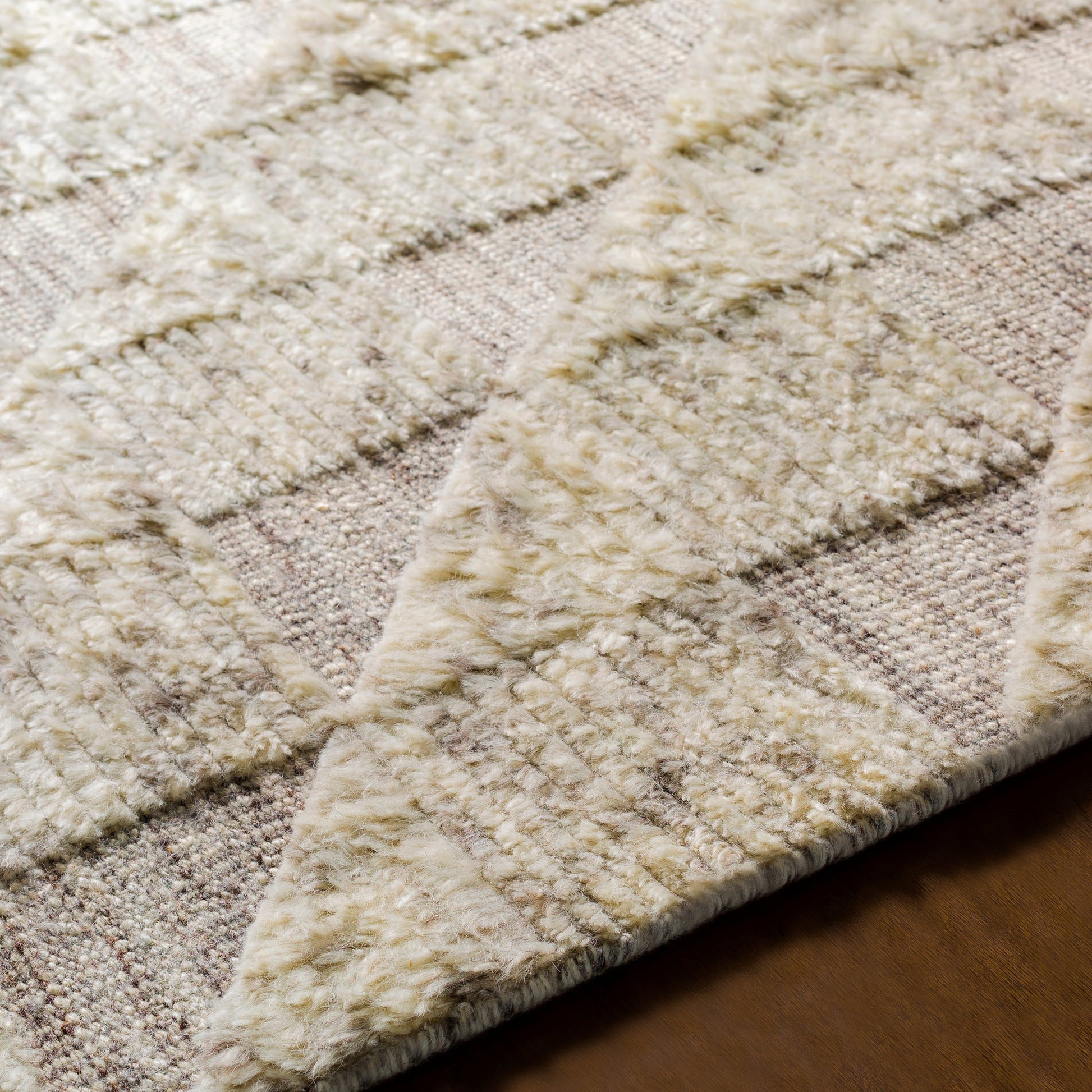 Sahara SAH-2300 Rug by Surya in dark brown, ivory, medium gray, charcoal. Made from 100% wool in a unique style.