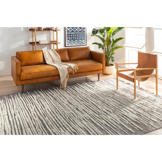Sahara Rug - 25935 by Surya in medium gray, cream, taupe. Made from 80% wool, 20% viscose in a unique style.