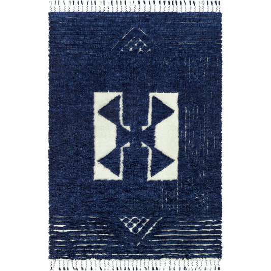 Sahara Rug - 26934 by Surya in cream, navy. Made from 100% wool in a unique style.