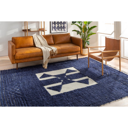 Sahara Rug - 26934 by Surya in cream, navy. Made from 100% wool in a unique style.