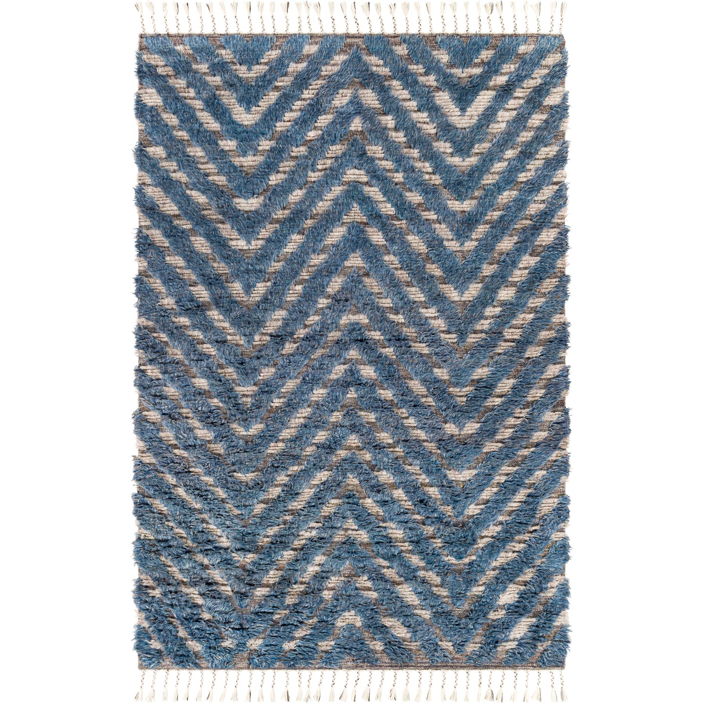 002 SR-882808,SR-882810,SR-882812 | Primary Silo | Sahara SAH-2304 Rug by Surya in charcoal, light beige, gray, blue, dark brown, navy. Made from 100% wool in a unique style.
