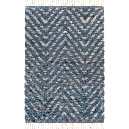 Sahara SAH-2304 Rug by Surya in charcoal, light beige, gray, blue, dark brown, navy. Made from 100% wool in a unique style.
