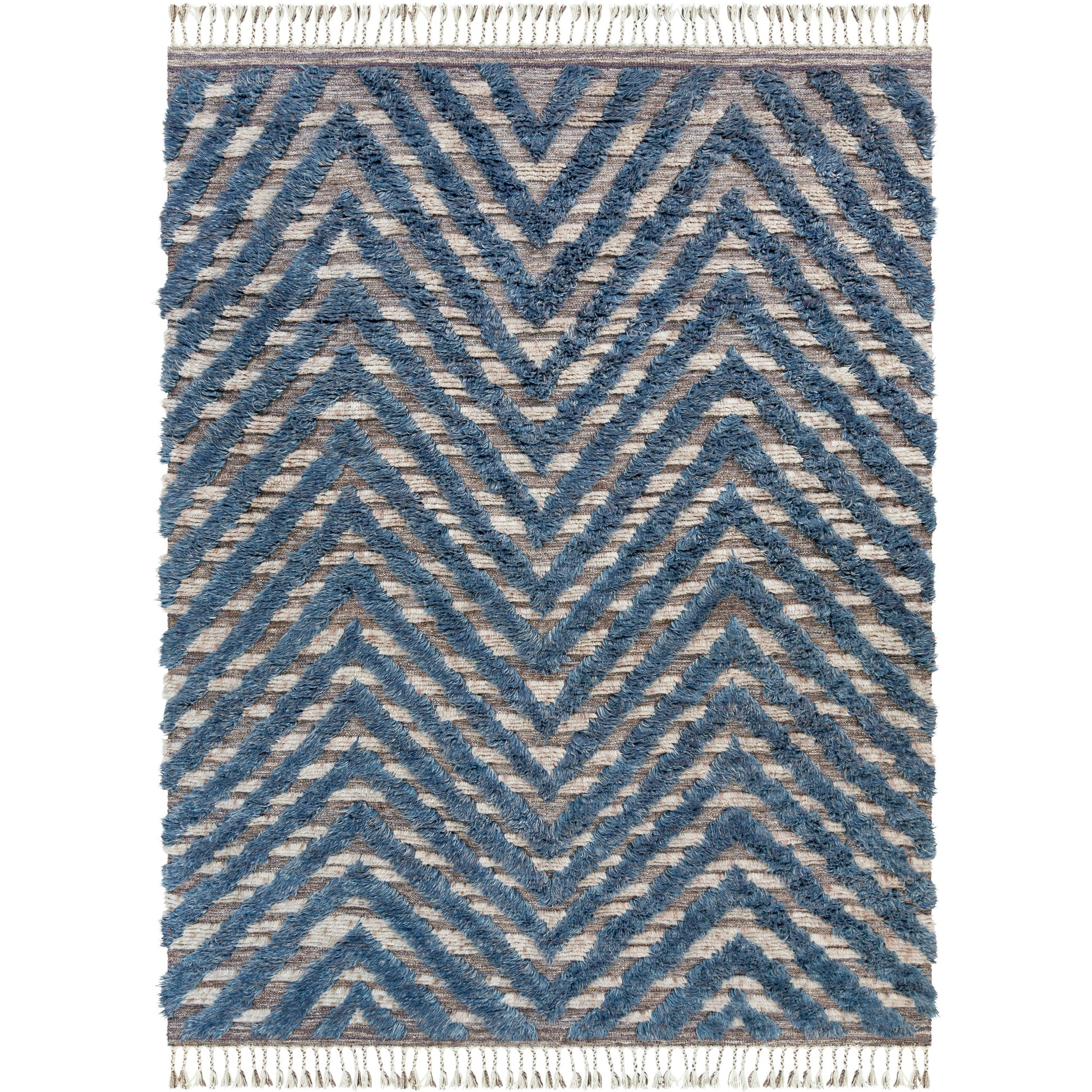 Sahara SAH-2304 Rug by Surya in charcoal, light beige, gray, blue, dark brown, navy. Made from 100% wool in a unique style.