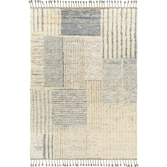 Sahara Rug - 26937 by Surya in cream, gray, charcoal, dark brown, denim. Made from 100% wool in a unique style.