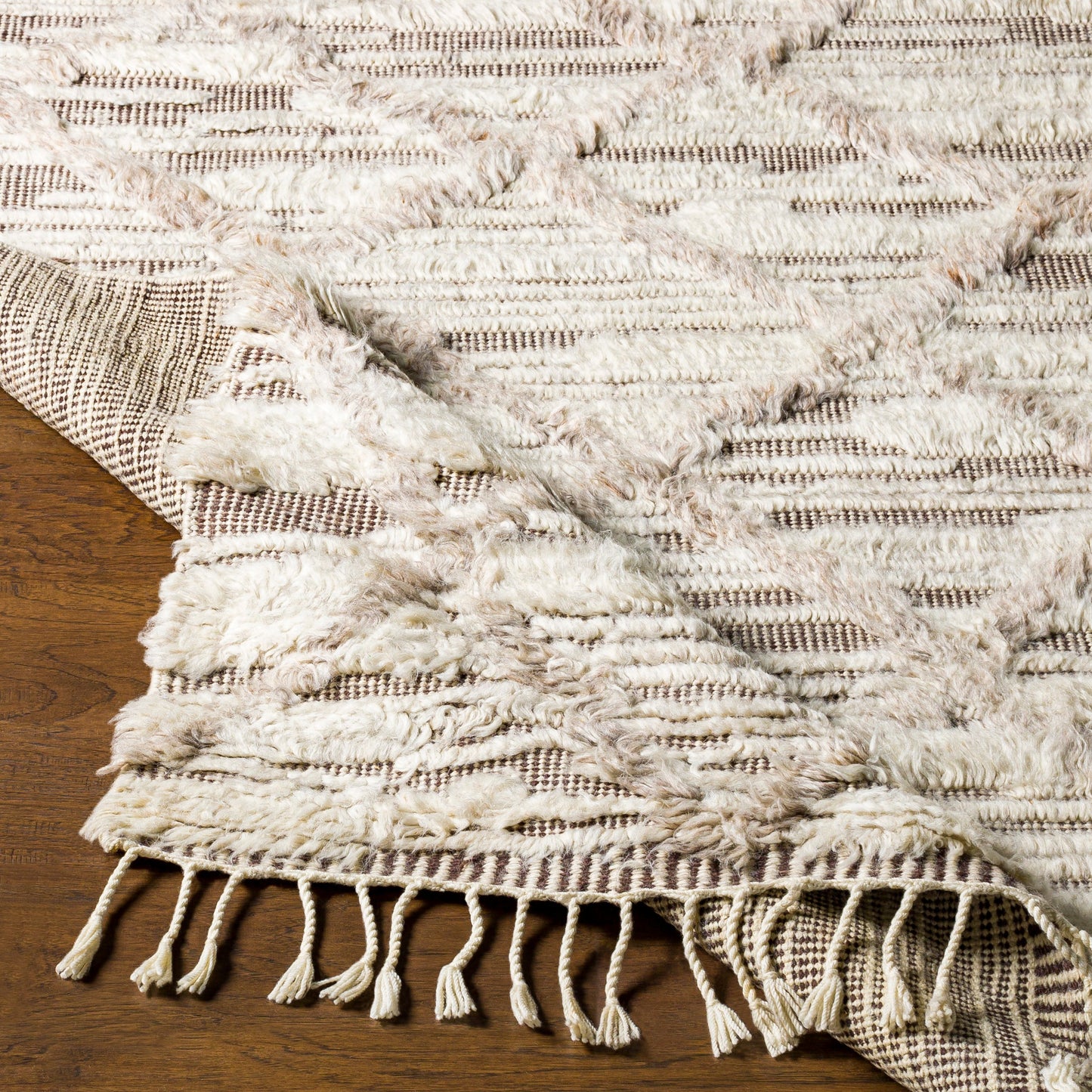 006 SR-882823,SR-882824,SR-882825,SR-882826,SR-882827 | Closeup | Sahara SAH-2307 Rug by Surya in light beige, oatmeal, dark brown. Made from 100% wool in a unique style.