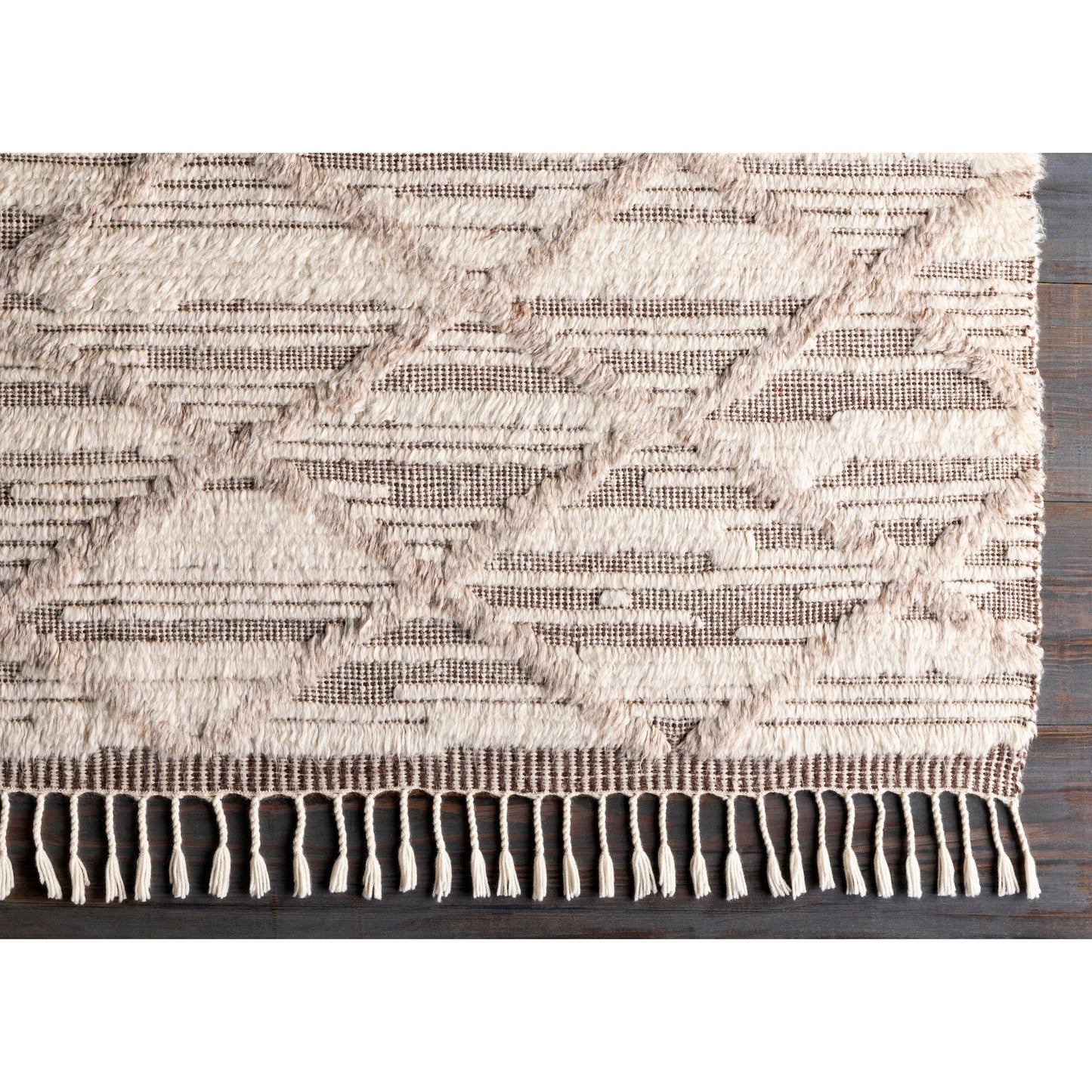 003 SR-882823,SR-882824,SR-882825,SR-882826,SR-882827 | Closeup | Sahara SAH-2307 Rug by Surya in light beige, oatmeal, dark brown. Made from 100% wool in a unique style.