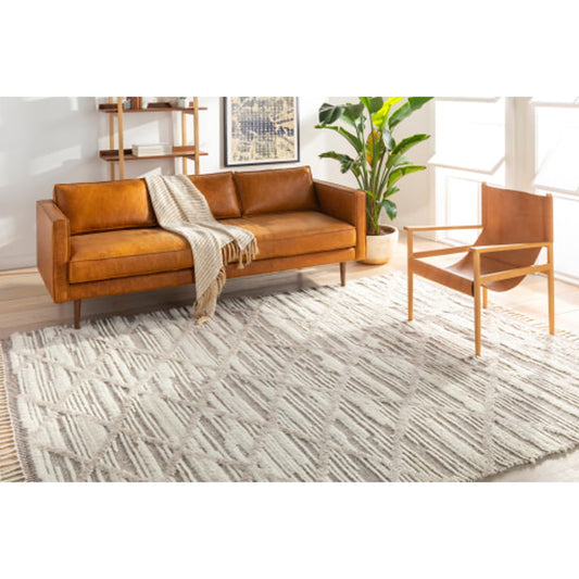 Sahara Rug - 26938 by Surya in khaki, ivory, dark brown. Made from 100% wool in a unique style.