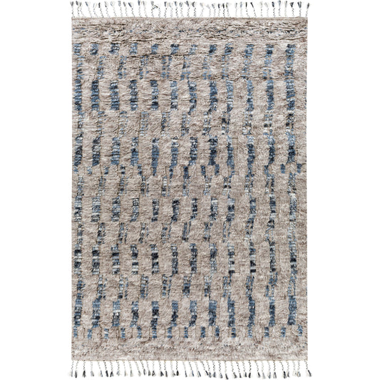 Sahara SAH-2308 Rug by Surya in gray, cream, charcoal, dark brown, navy, blue. Made from 100% wool in a unique style.