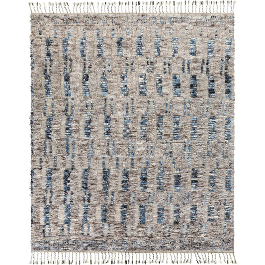Sahara SAH-2308 Rug by Surya in gray, cream, charcoal, dark brown, navy, blue. Made from 100% wool in a unique style.