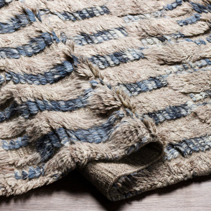 Sahara SAH-2308 Rug by Surya in gray, cream, charcoal, dark brown, navy, blue. Made from 100% wool in a unique style.