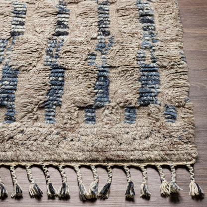 Sahara SAH-2308 Rug by Surya in gray, cream, charcoal, dark brown, navy, blue. Made from 100% wool in a unique style.