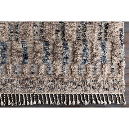 Sahara SAH-2308 Rug by Surya in gray, cream, charcoal, dark brown, navy, blue. Made from 100% wool in a unique style.