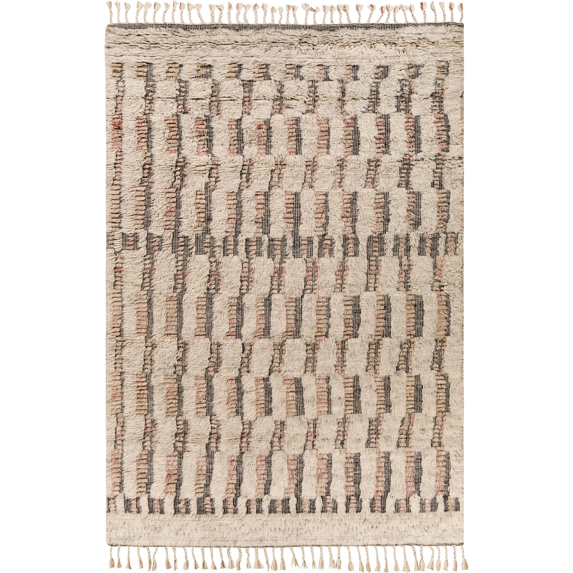 Sahara SAH-2308 Rug by Surya in gray, cream, charcoal, dark brown, navy, blue. Made from 100% wool in a unique style.