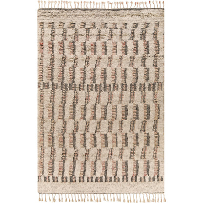 Sahara SAH-2308 Rug by Surya in gray, cream, charcoal, dark brown, navy, blue. Made from 100% wool in a unique style.