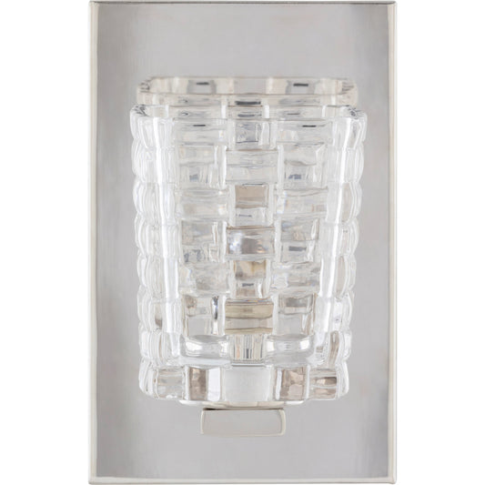 Sandi Fixture by Surya in clear, metallic nickel and polished, textured. Made from metal in a modern style.